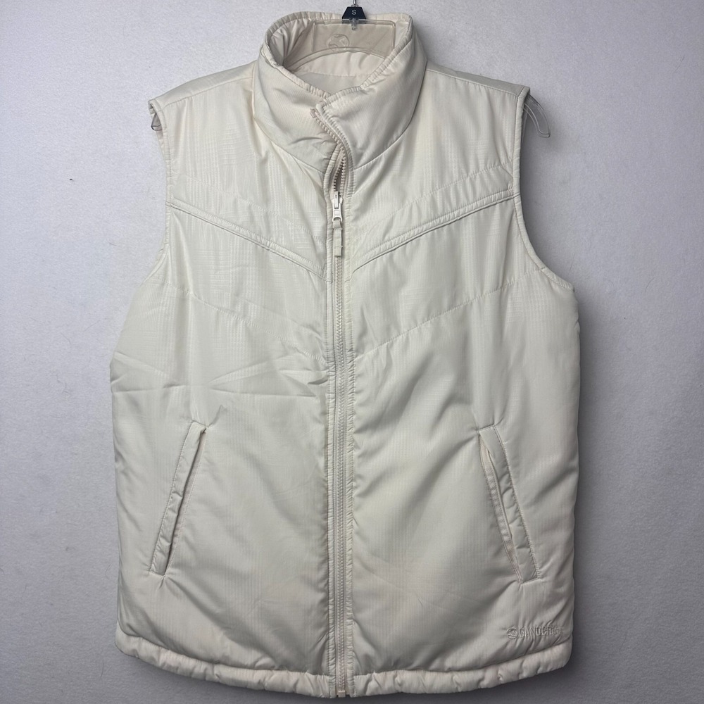Gander Mountain Womens Reversible Down Puffer Vest Cream Off-White Size Medium‎